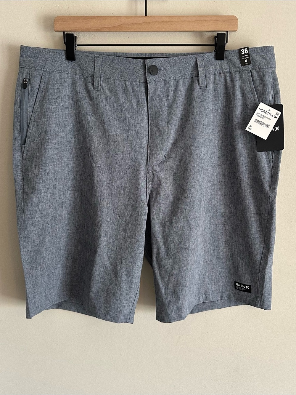 NWT Hurley Venture Walkshort Stretch Chino Shorts Iron Ore Gray HSP25VMB 36